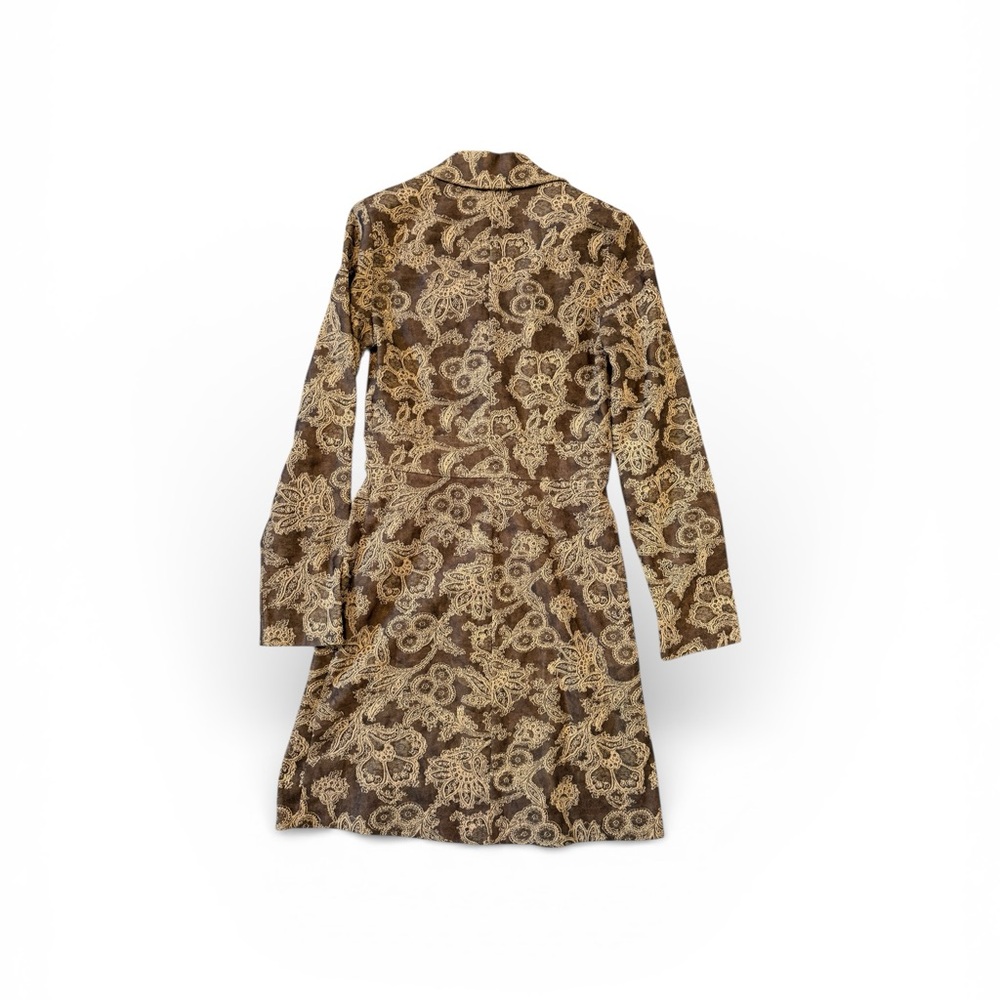Charlotte Russe Vintage Brocade Duster Jacket - Brown/Tan Paisley" Size 5/6 - Picture 2 of 13